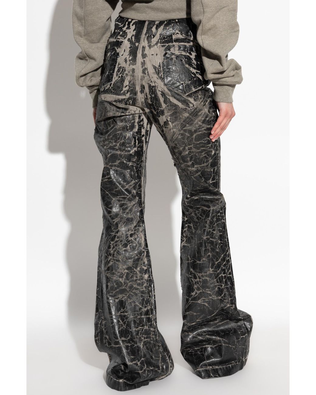 Rick Owens Gray Wide Trousers
