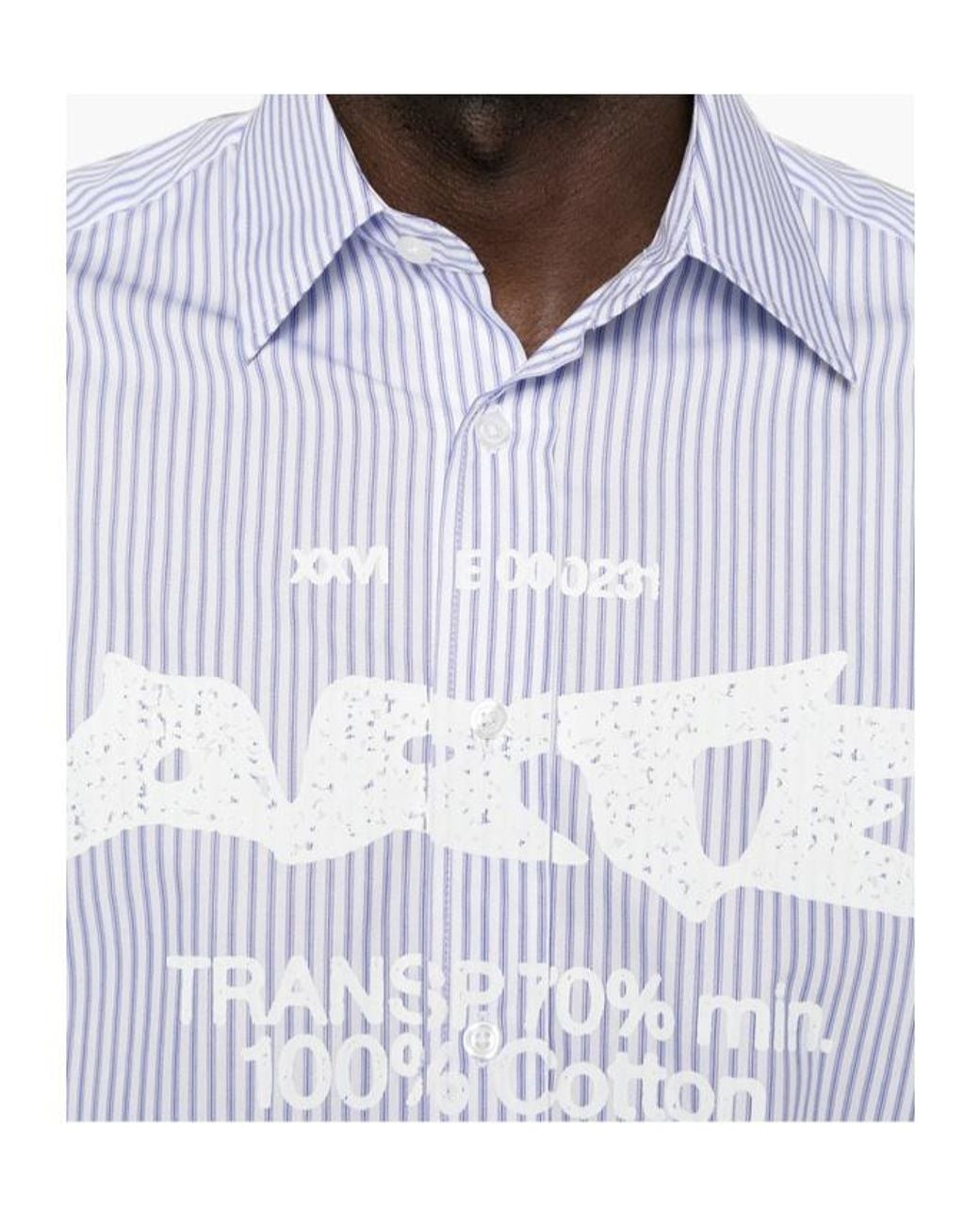 Arte' White Printed Striped Shirt for men