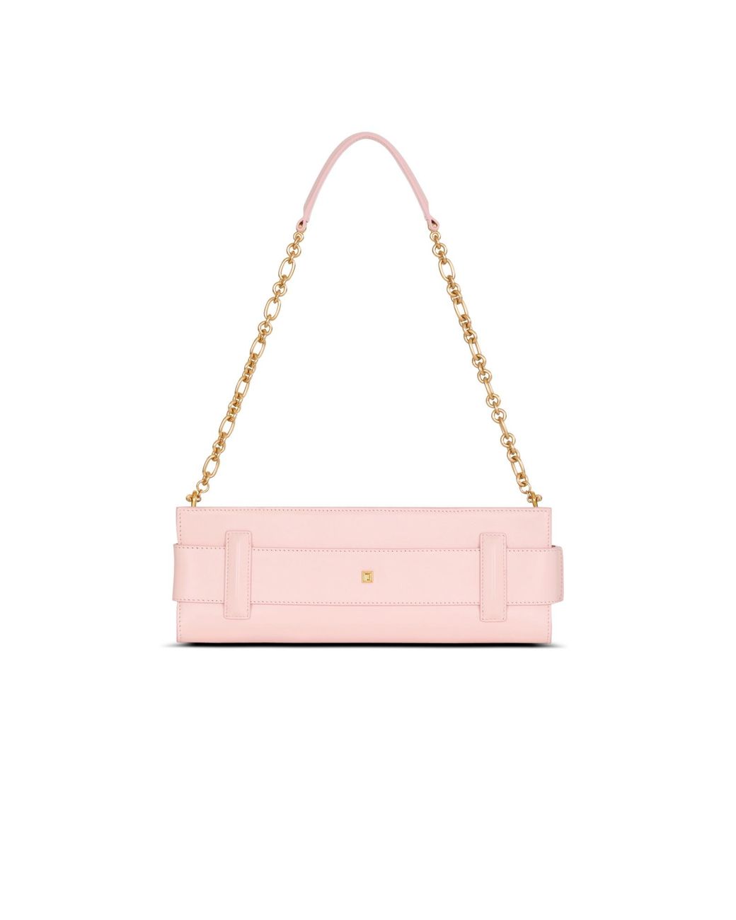 Balmain Pink Anthem Smooth Leather Clutch