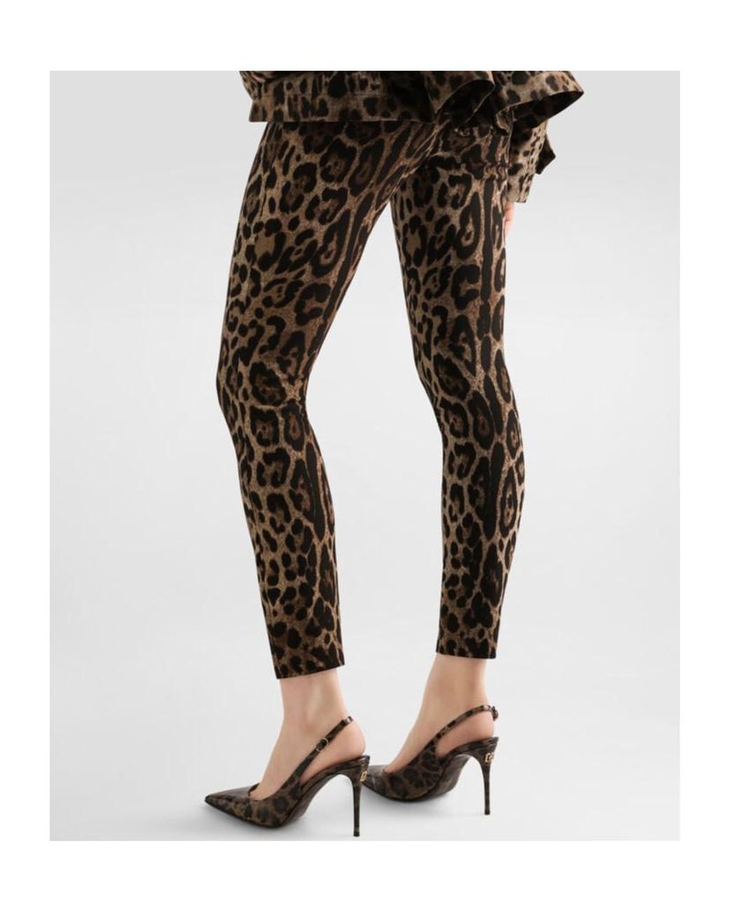Dolce & Gabbana Black Leopard Printed Leggings
