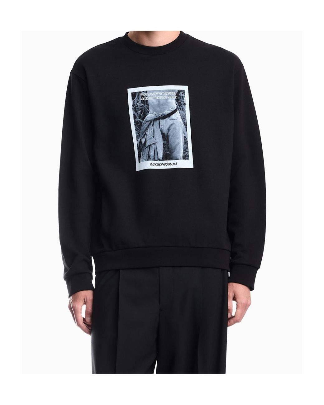 Emporio Armani Blue Signature Capsule Graphic-Print Sweatshirt for men