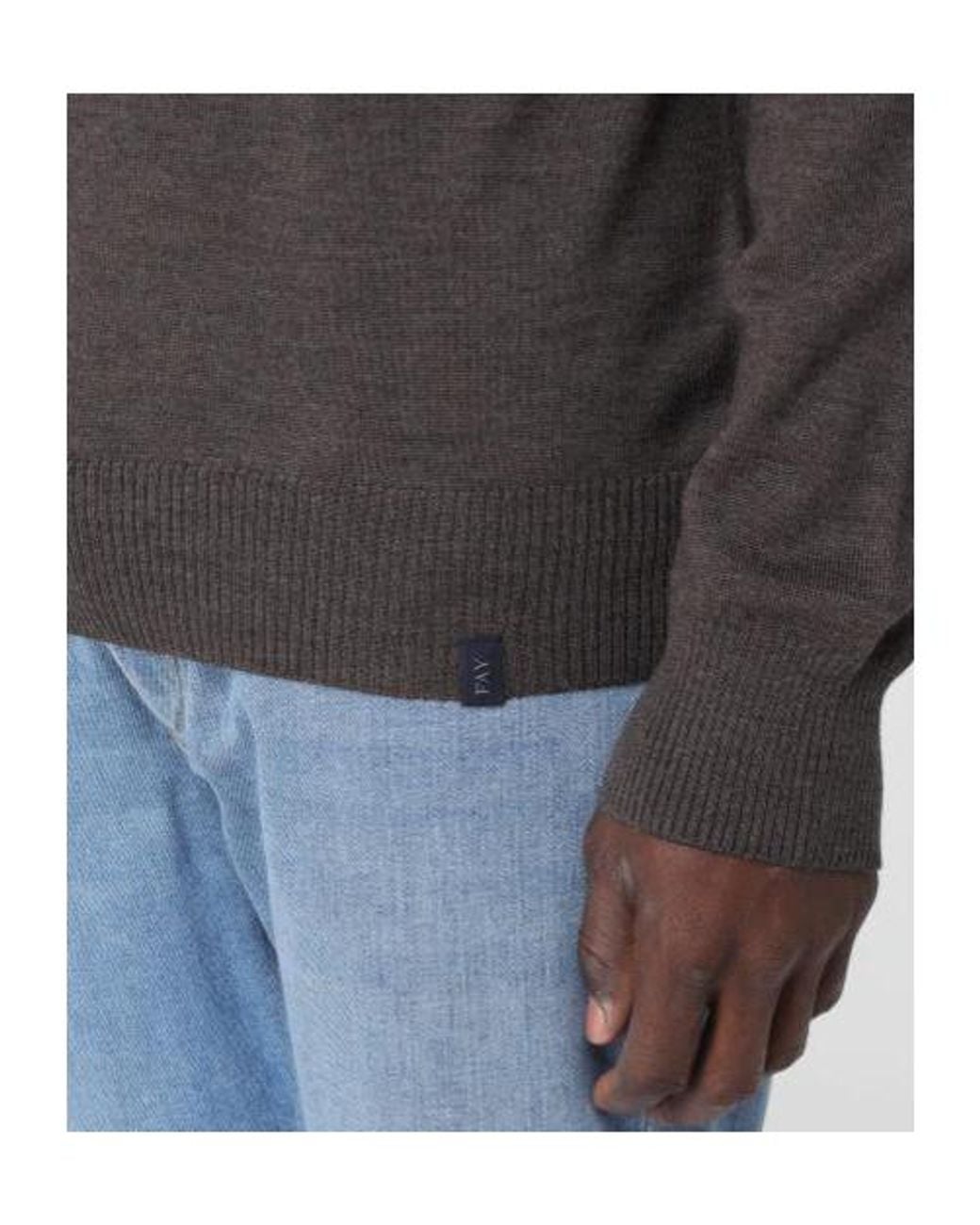 Fay Gray Hook-Closure Mock Turtleneck Knitwear for men