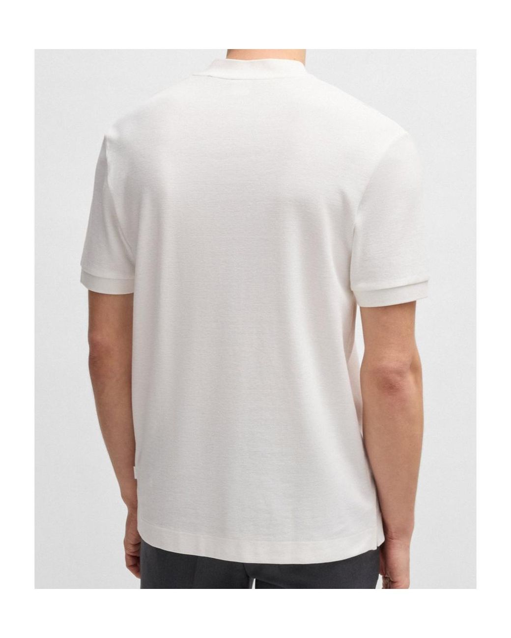 Boss White Boss Collarless Short-Sleeved Polo Shirt for men