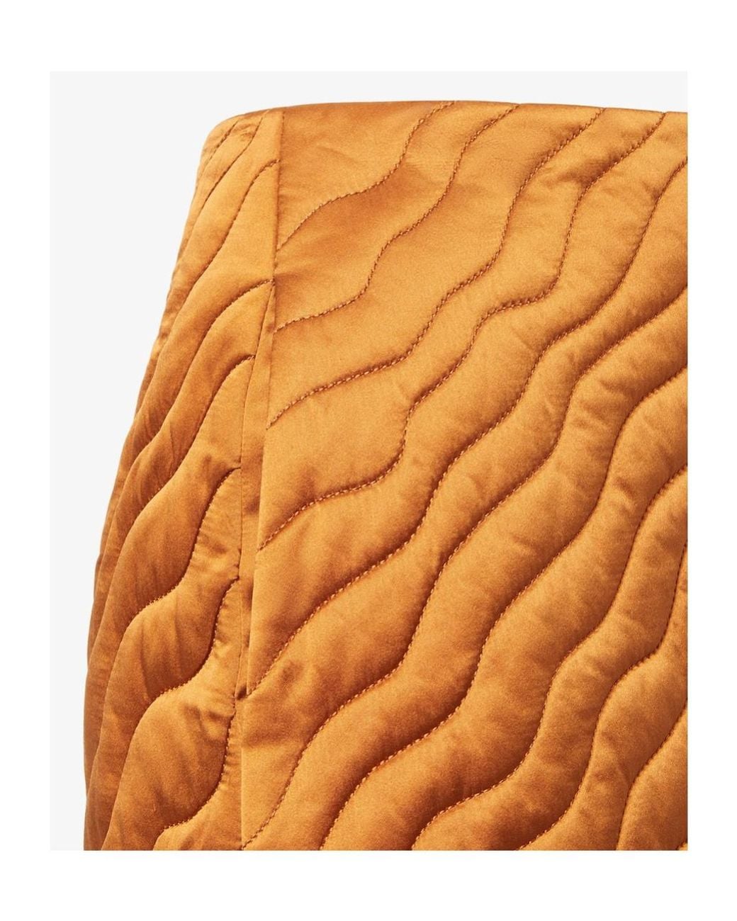 Fendi Orange Caramel Quilted Silk Skirt