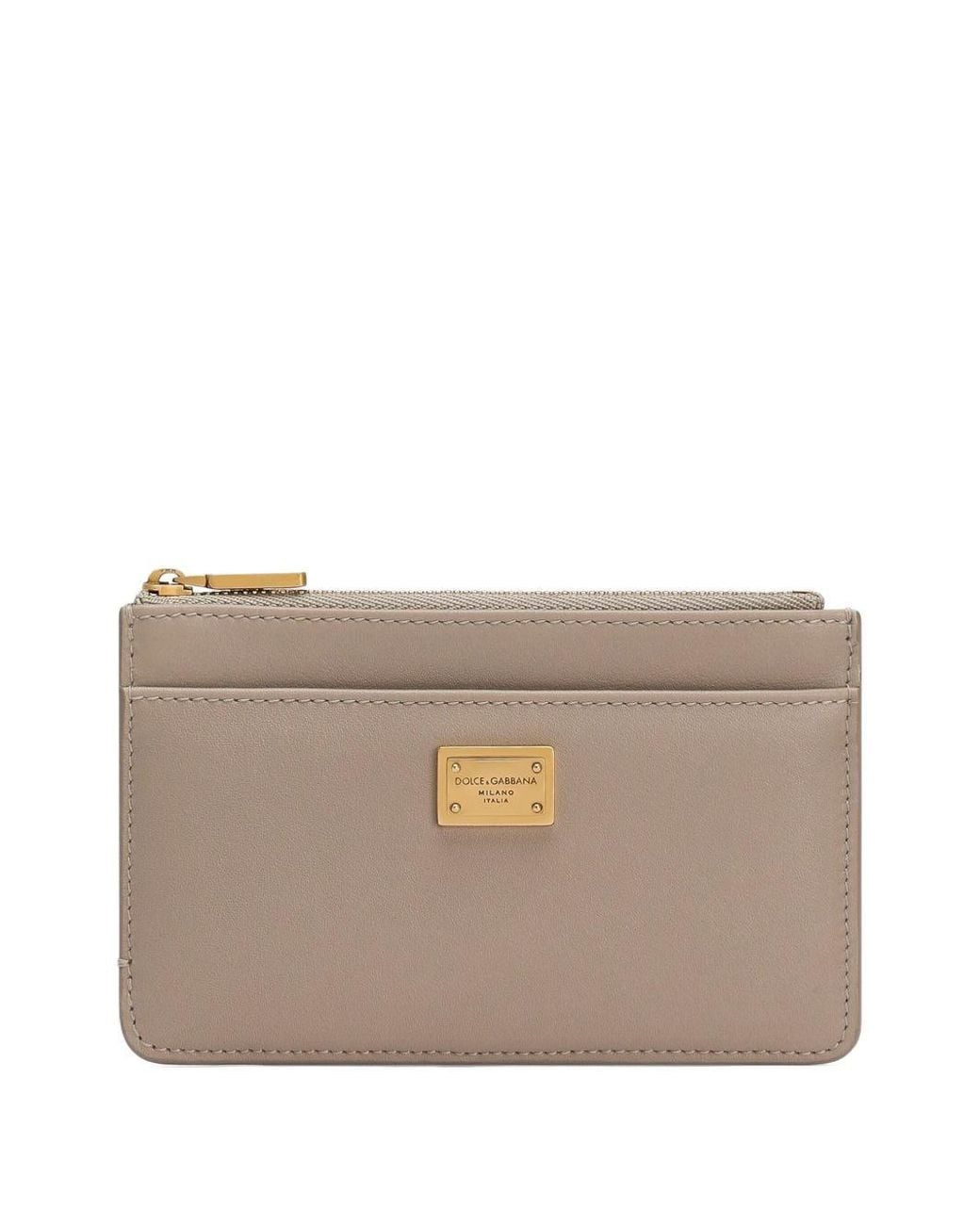 Dolce & Gabbana Gray Leather Card Holder
