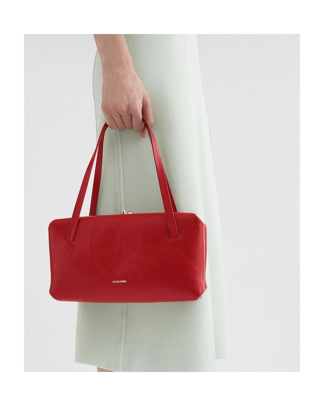 Jil Sander Red Goji Soft Handle Tote Bag