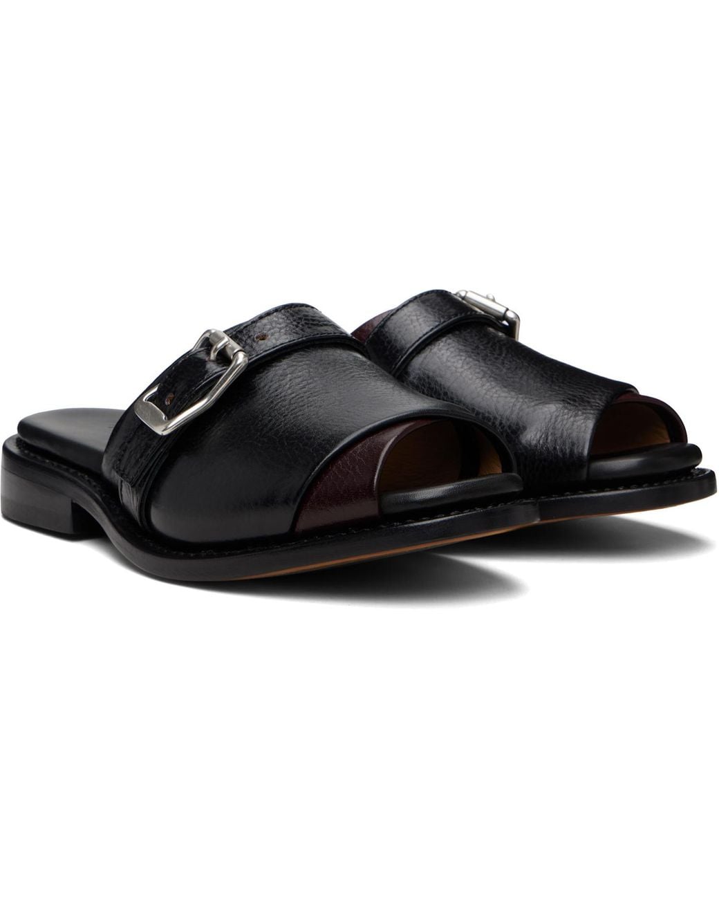 Our Legacy Black Ginza Buckled Slide Sandals for men