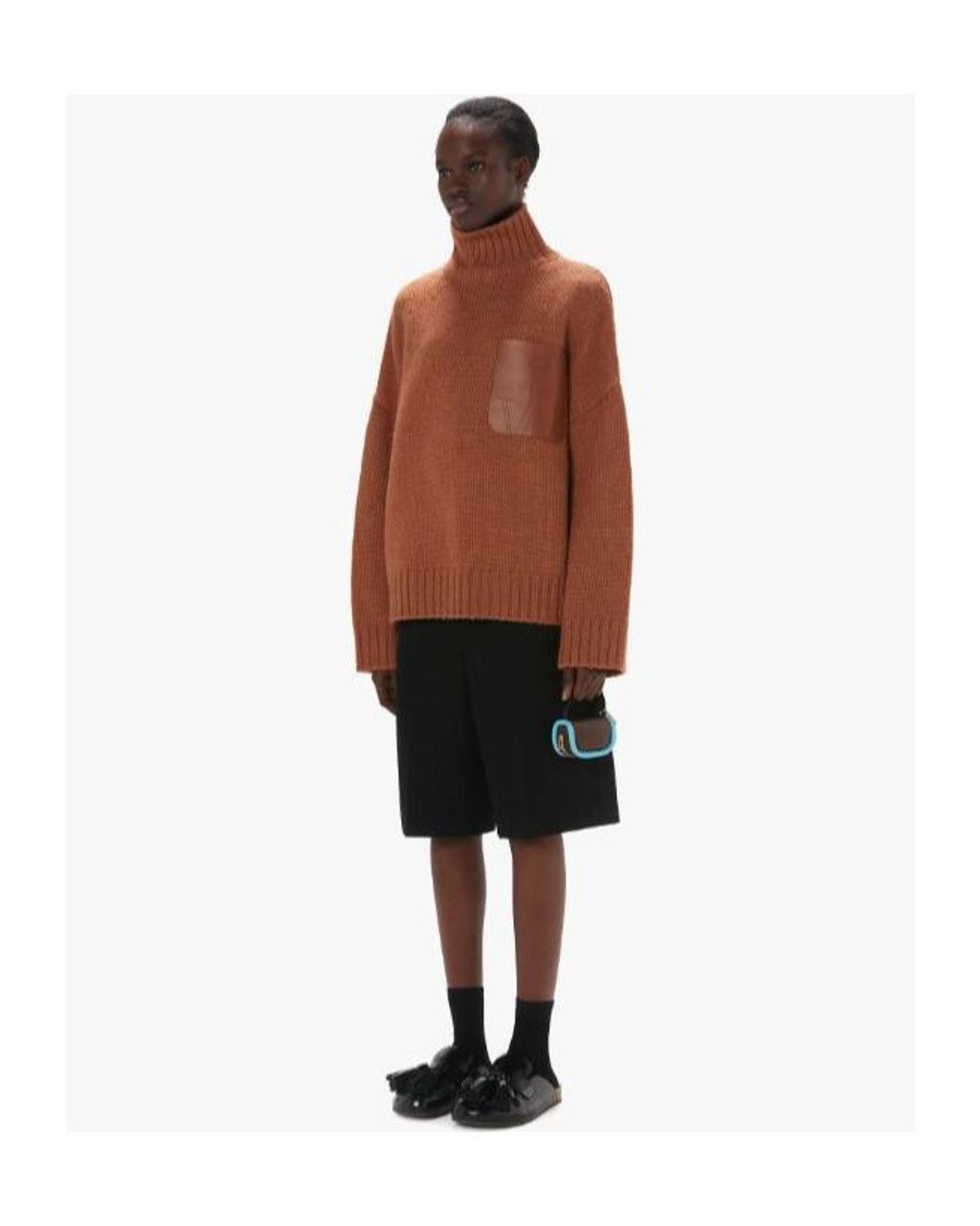 J.W. Anderson Brown Jw Anderson Turtleneck Pocket Patch Knitted Jumper