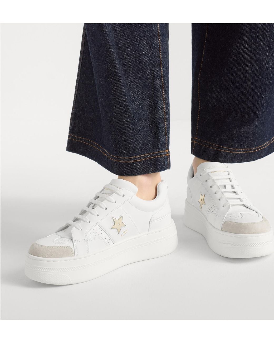 Dior White Round Toe Low-Top Casual Shoes