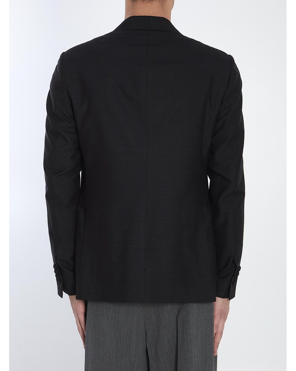 Lardini Black Shawl-Collar Single-Breasted Blazer for men