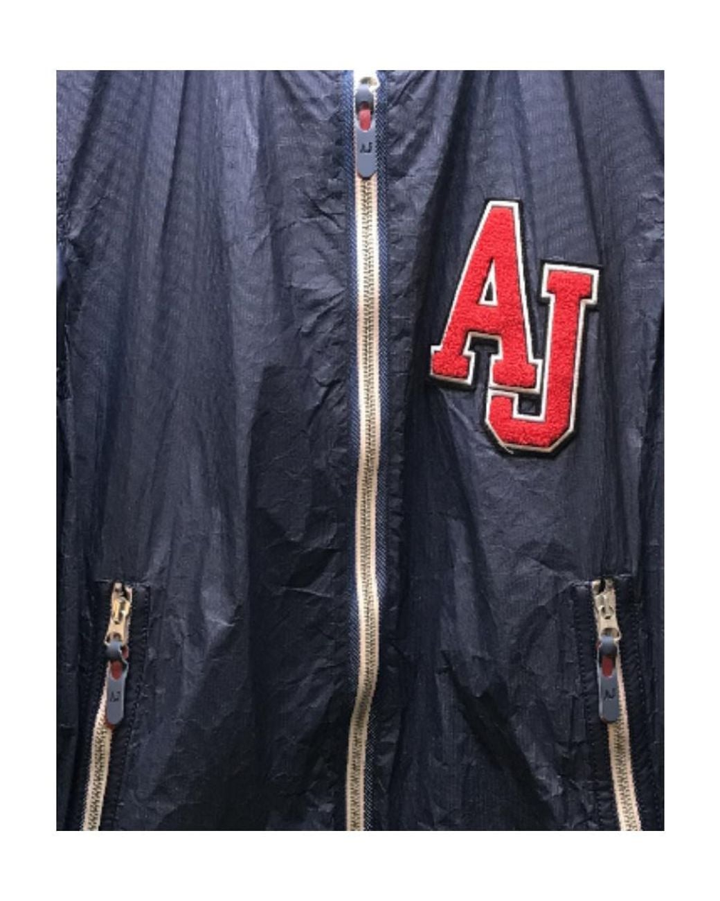 Armani Jeans Blue Logo Logo Baseball Jacket for men