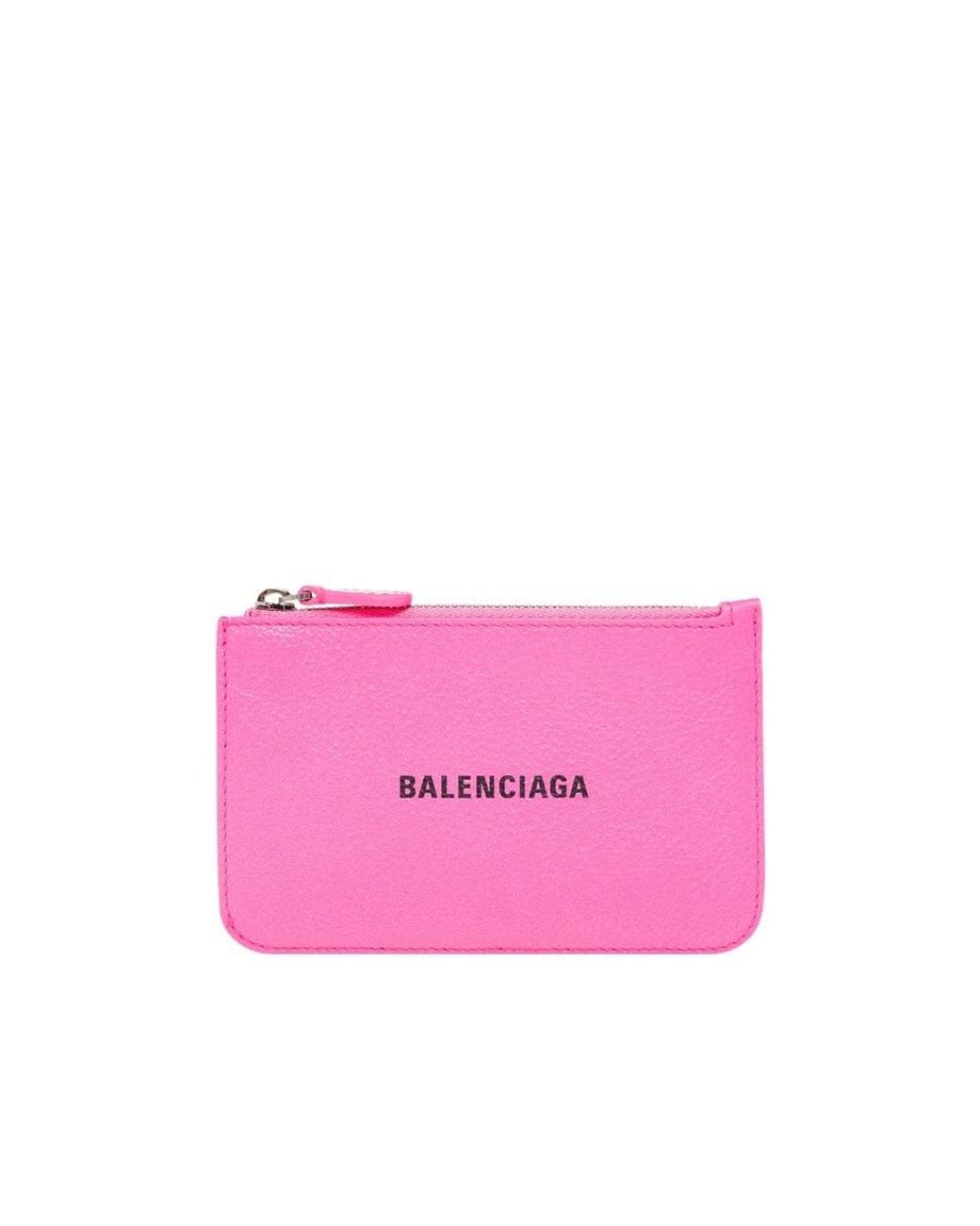 Balenciaga Pink Portamonete Lungo E Portacarte Cash Grande Da Donna
