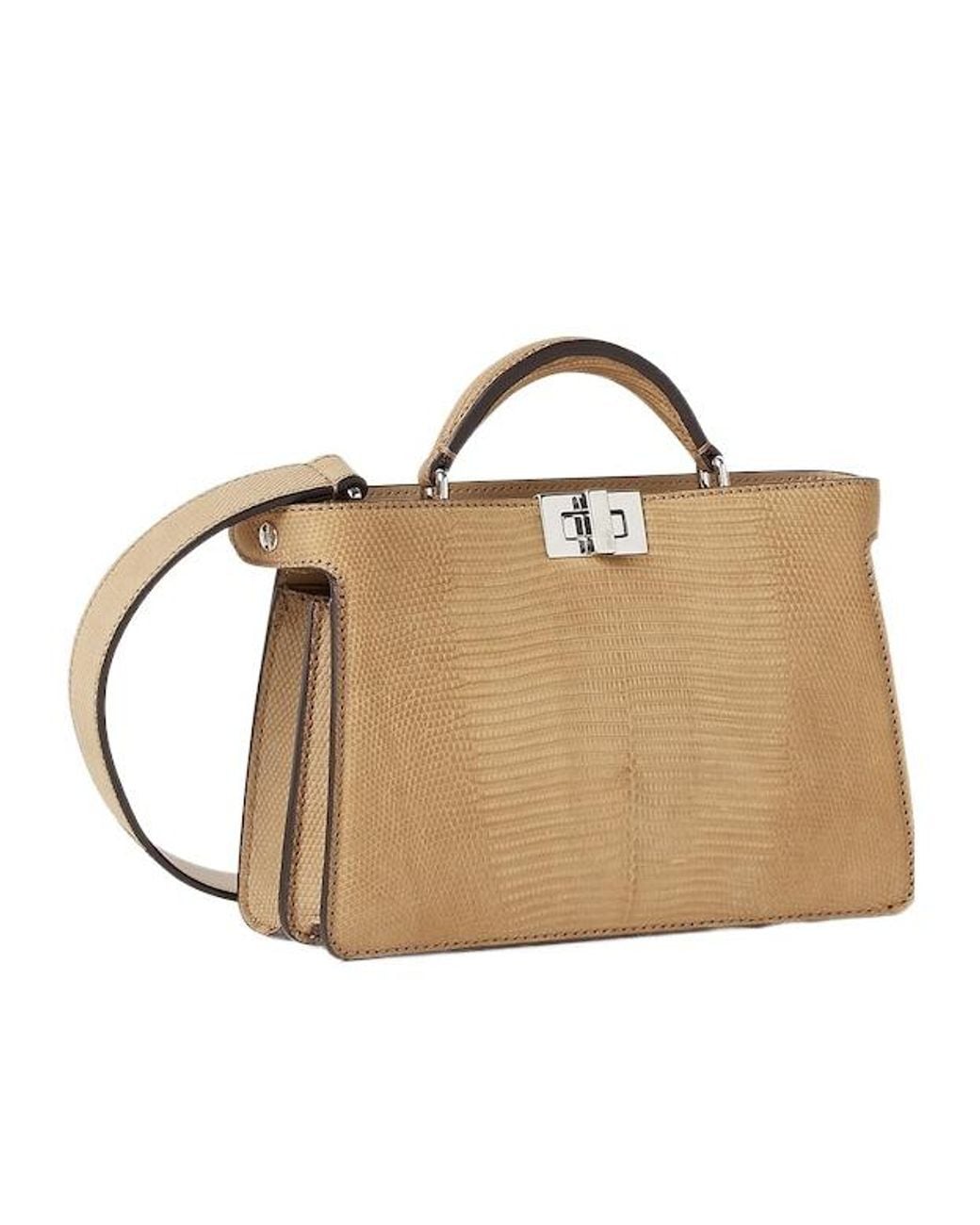 Fendi Natural Peekaboo Iseeu X-Cross Nubuck Lizard Leather Bag for men