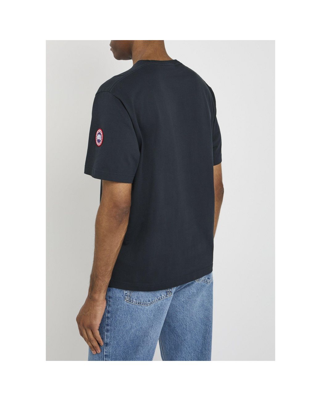 Canada Goose Blue Cotton Short-Sleeve T-Shirt for men
