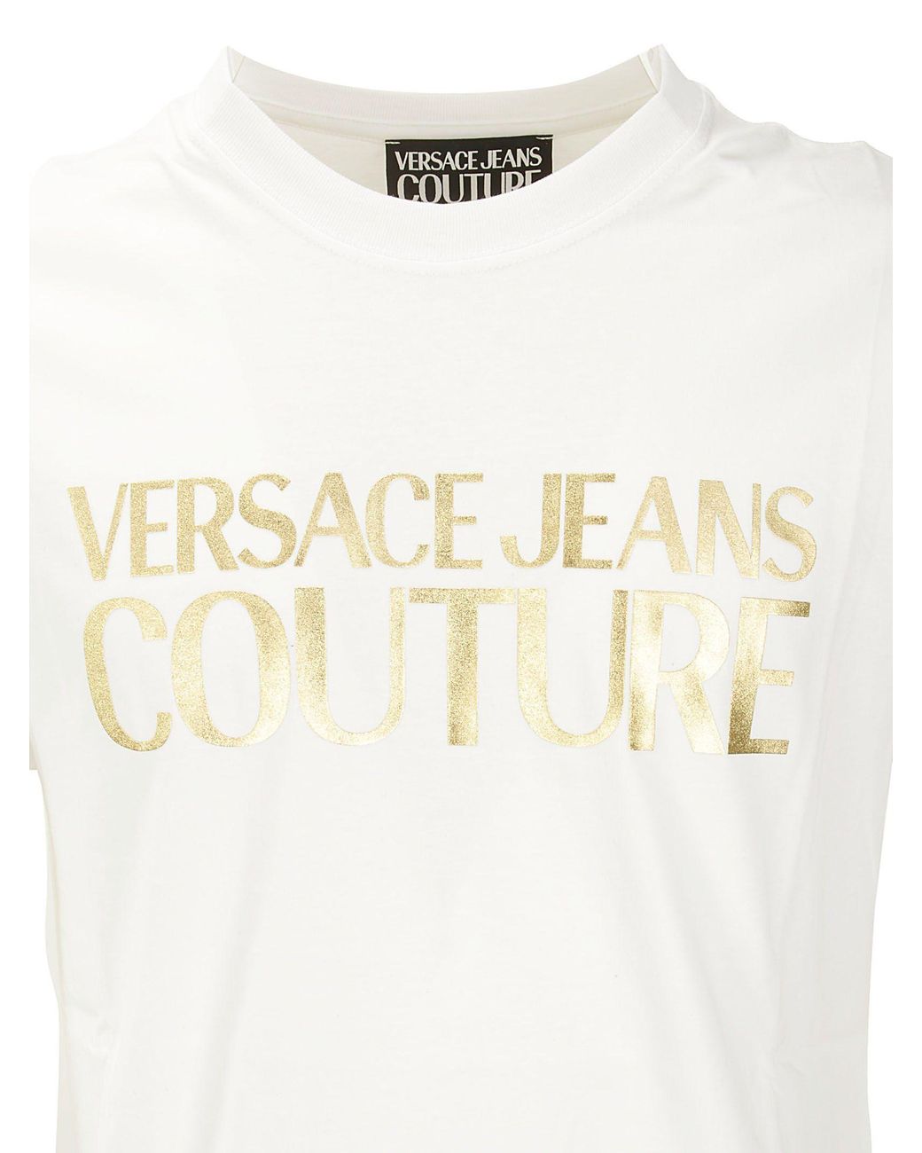 Versace Jeans White Couture Logo-Printed Crewneck T-Shirt for men