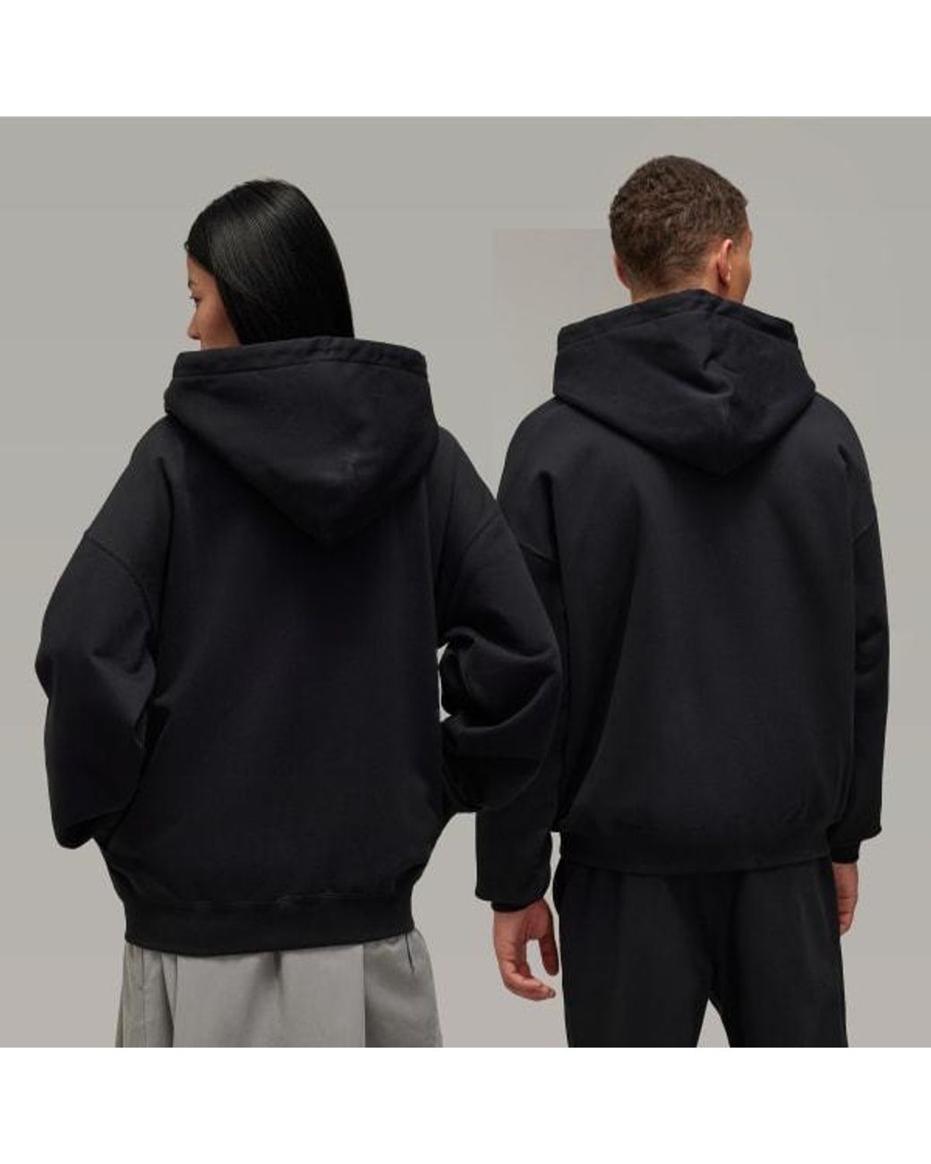 Y-3 Black Logo Printed Zip-Up Hoodie for men