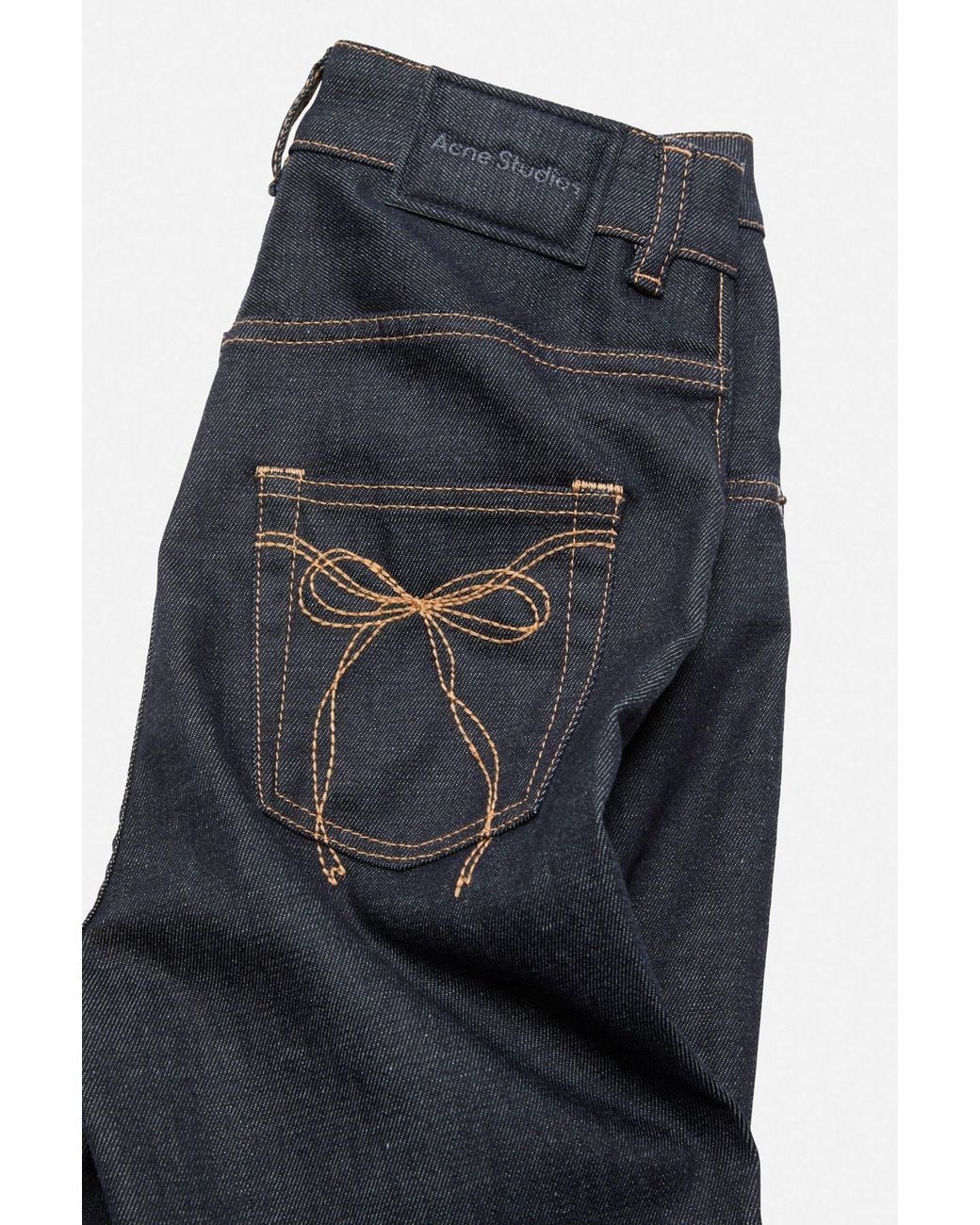 Acne Blue Bow-Detail Flared Trousers