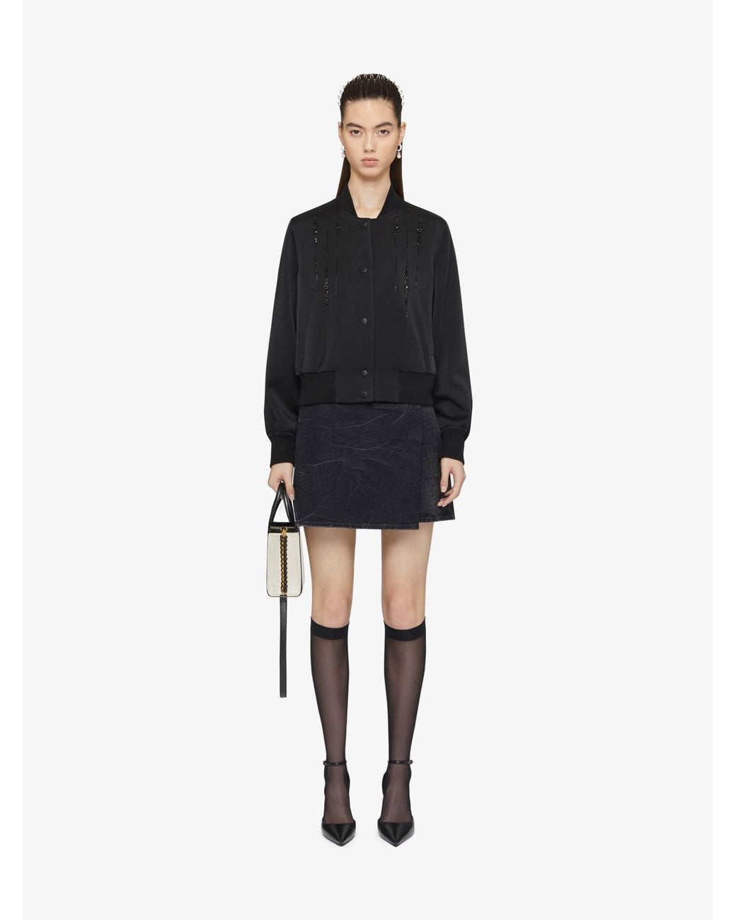 Givenchy Blue Voyou Wrap Mini Denim Skirt