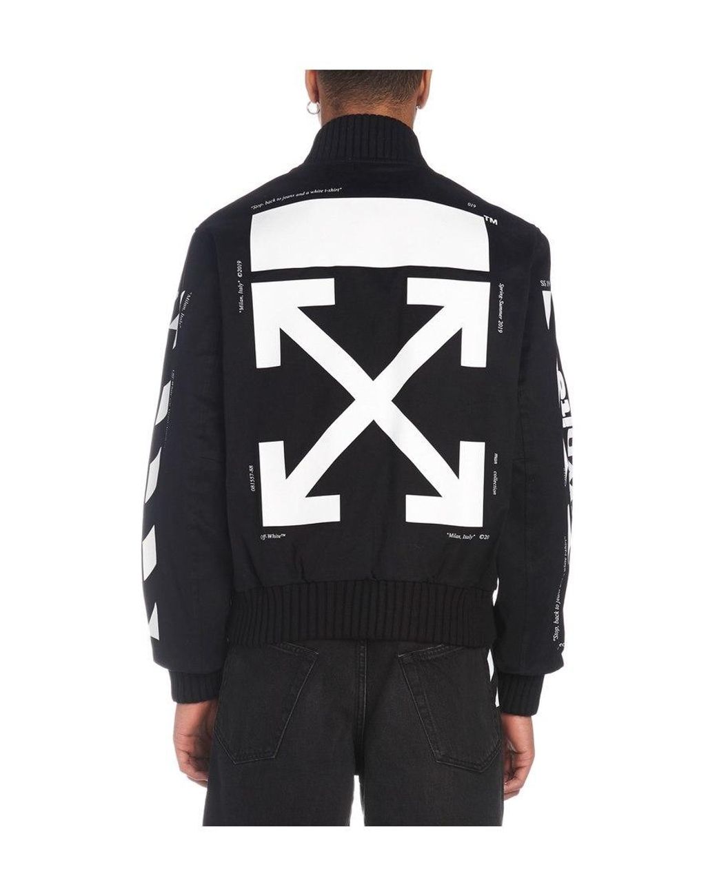 Off-White c/o Virgil Abloh Black Arrow Logo Bomber Jacket for men
