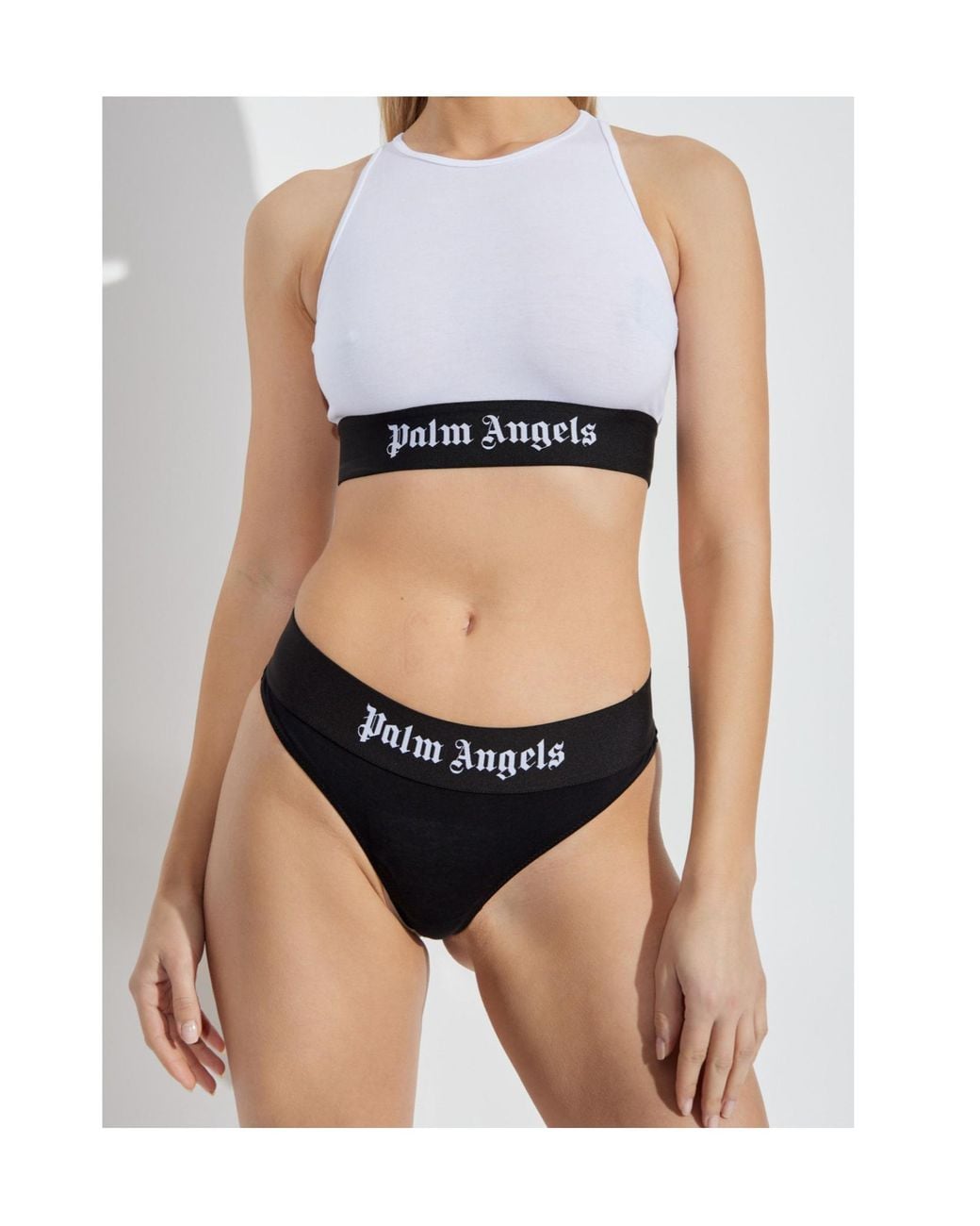 Palm Angels White Logo Underband Racerback Bra