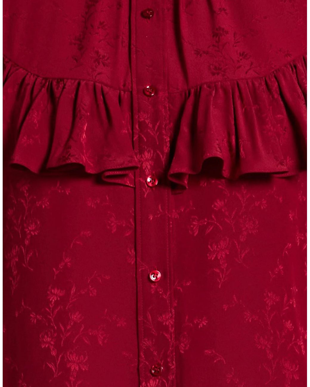Saint Laurent Red Floral Shirts