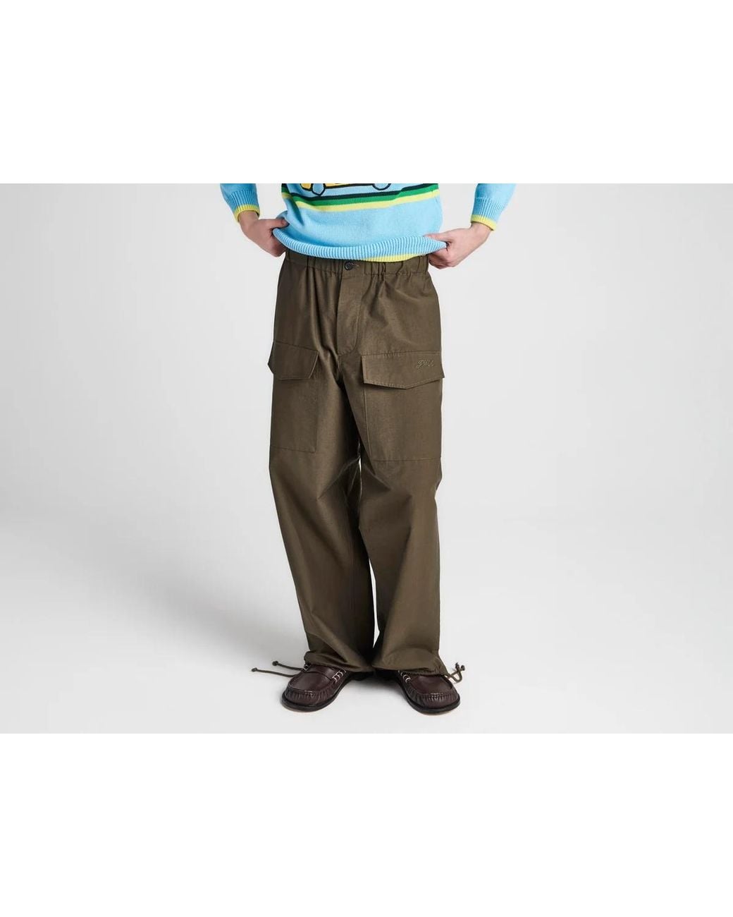 J.W. Anderson Green Logo-Embroidered Cargo Pants for men
