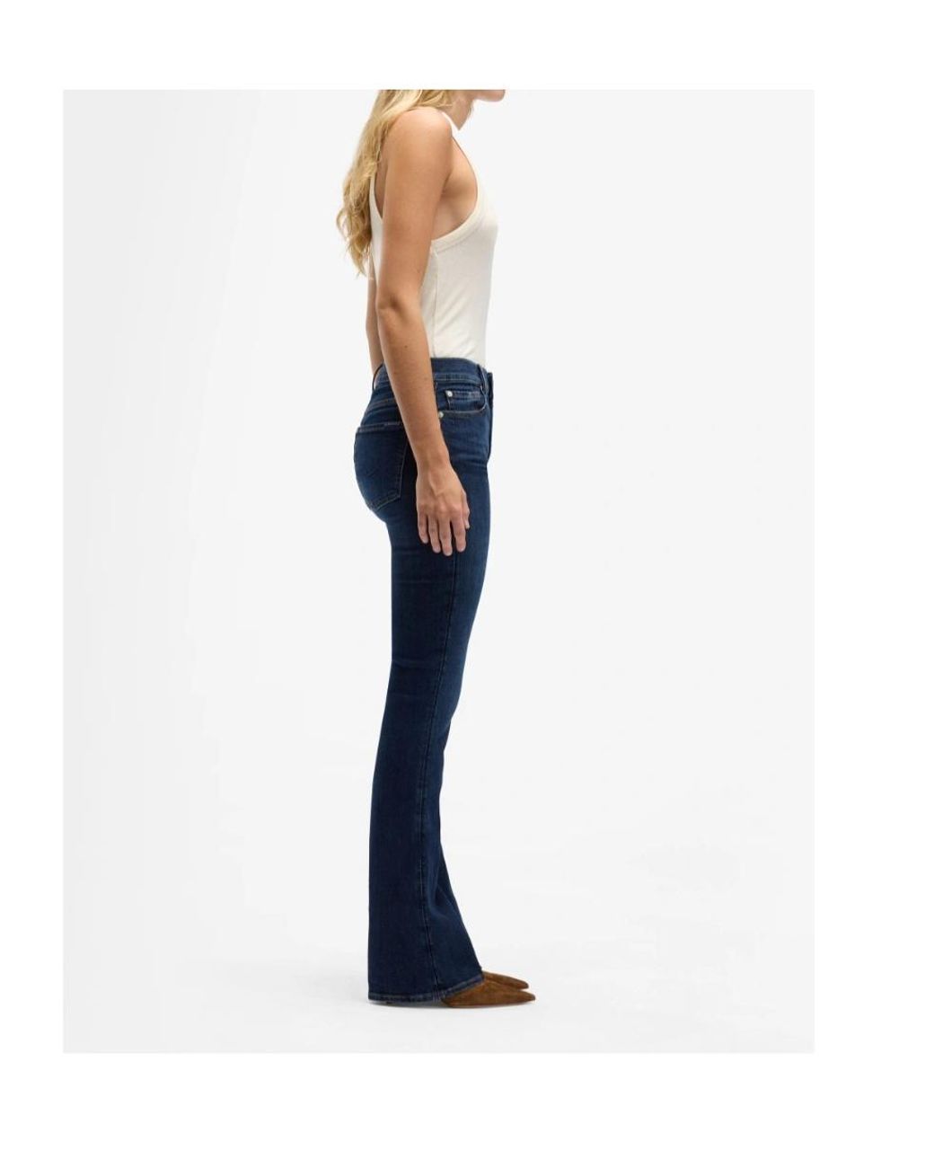 7 For All Mankind Blue Mid Waist Bootcut Jeans