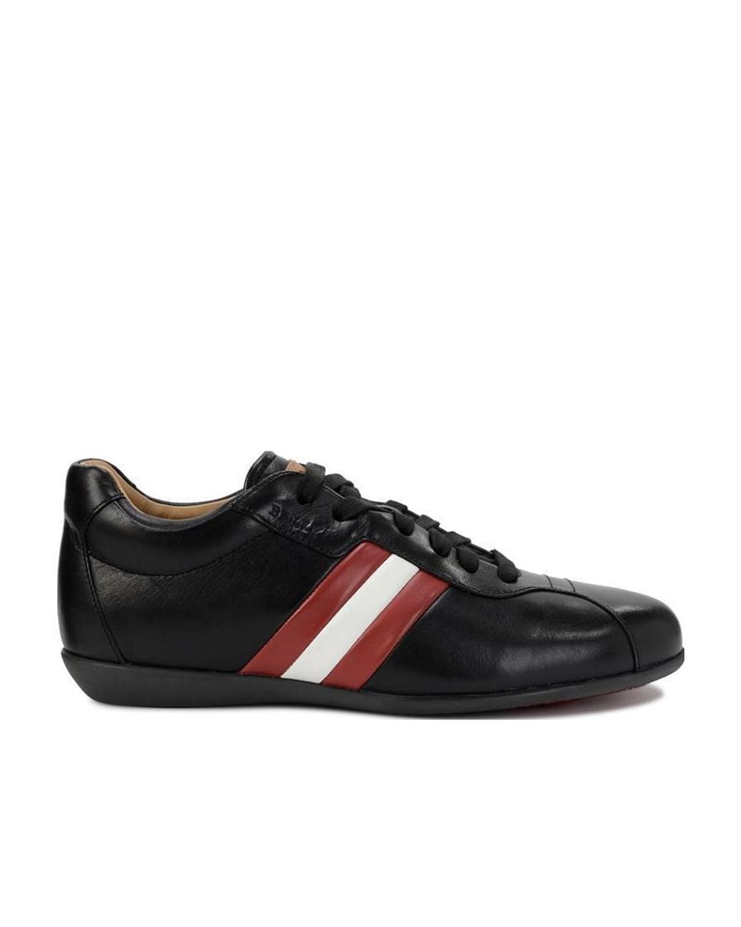 Bally Black Striped Lace-Up Casual Sneakers for men