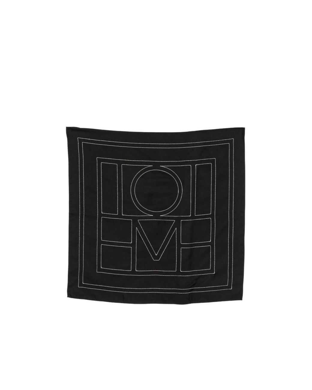 Totême Black Totême Monogram Bandana Scarf