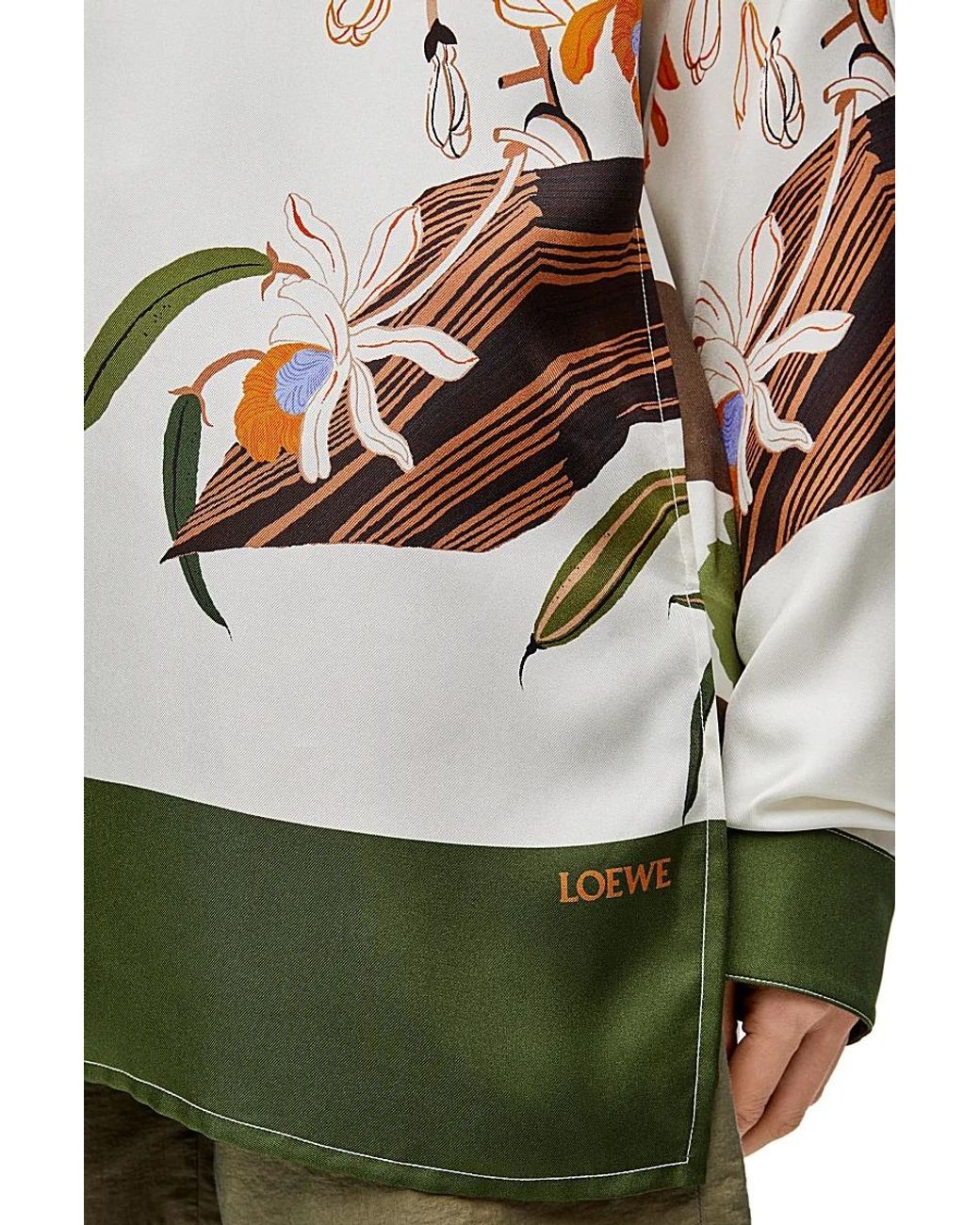 Loewe Green Graphic Print Panelled Shirt