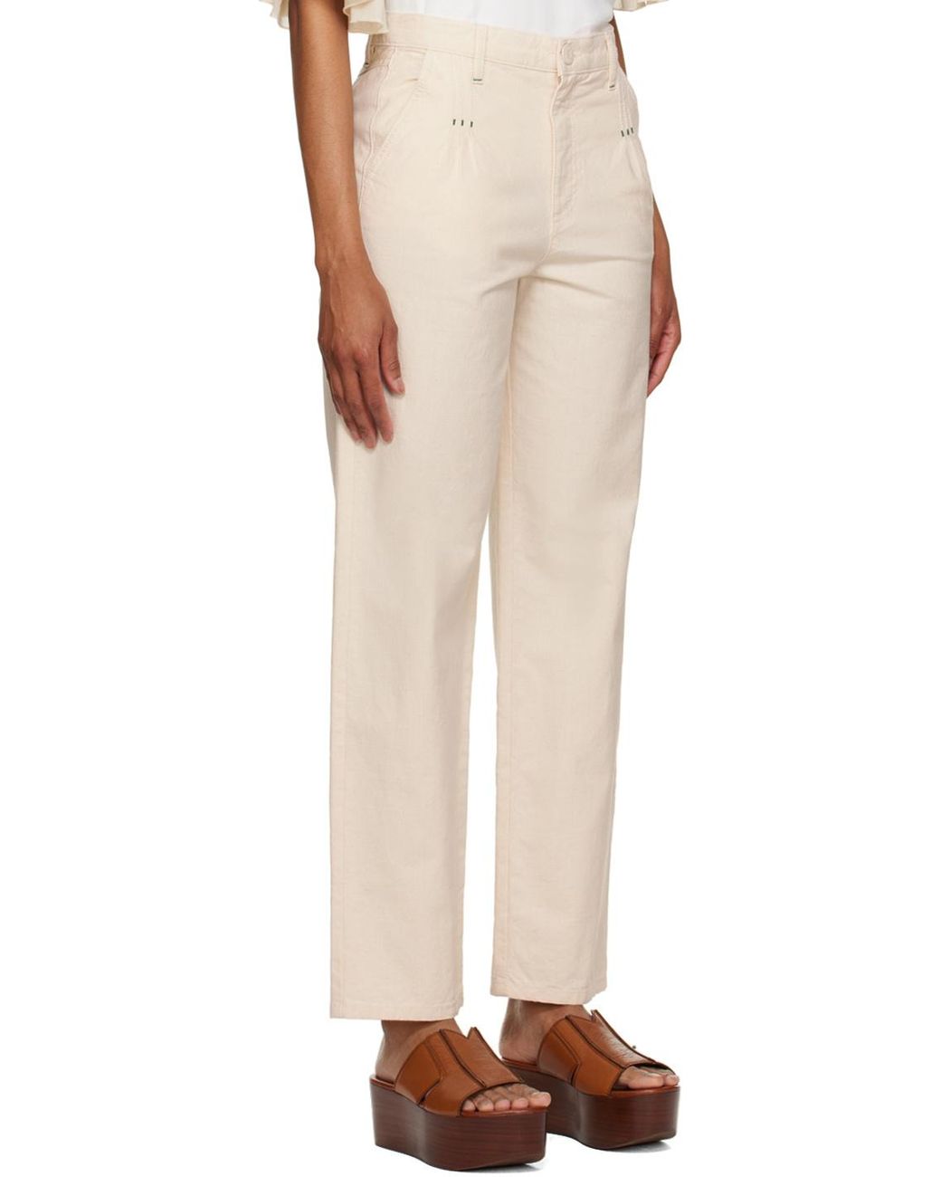 See By Chloé White See By Chloé Logo Patch Tapered Jeans