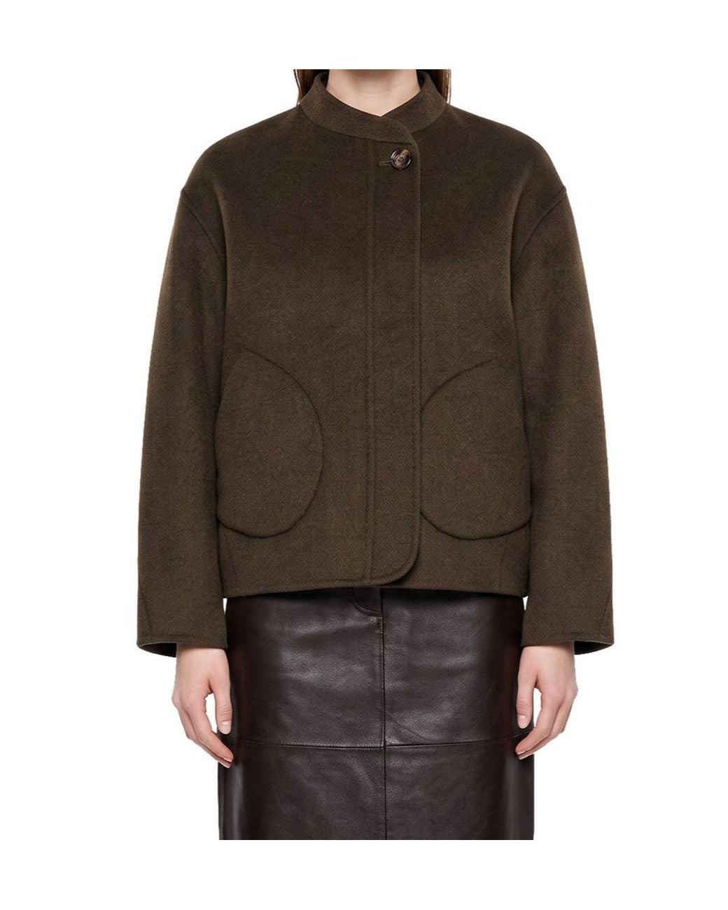 Soeur Brown Double-Faced Boxy Coat