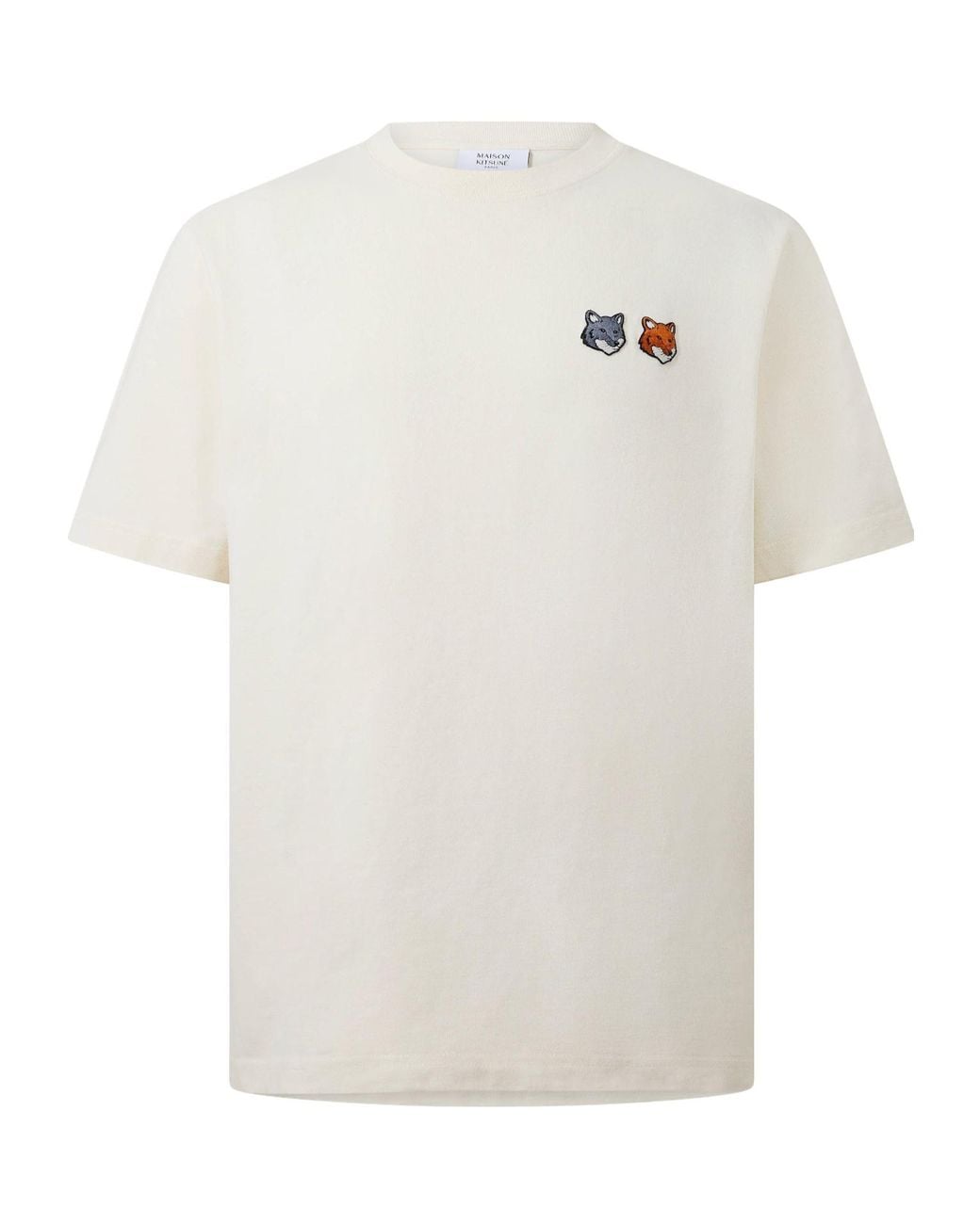 Maison Kitsuné White Double Fox Hooded Comfort T-Shirt for men