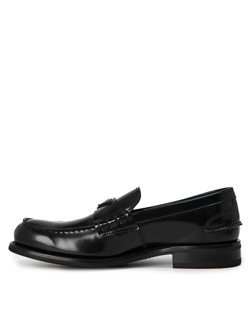 Prada Black Glossy Calfskin Loafers for men