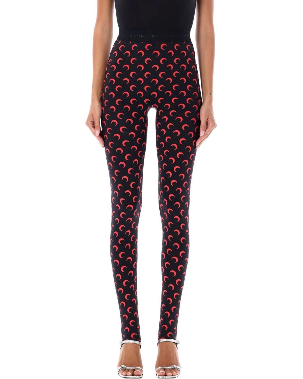 MARINE SERRE Blue All-Over Print Leggings With An Elastic Waistband