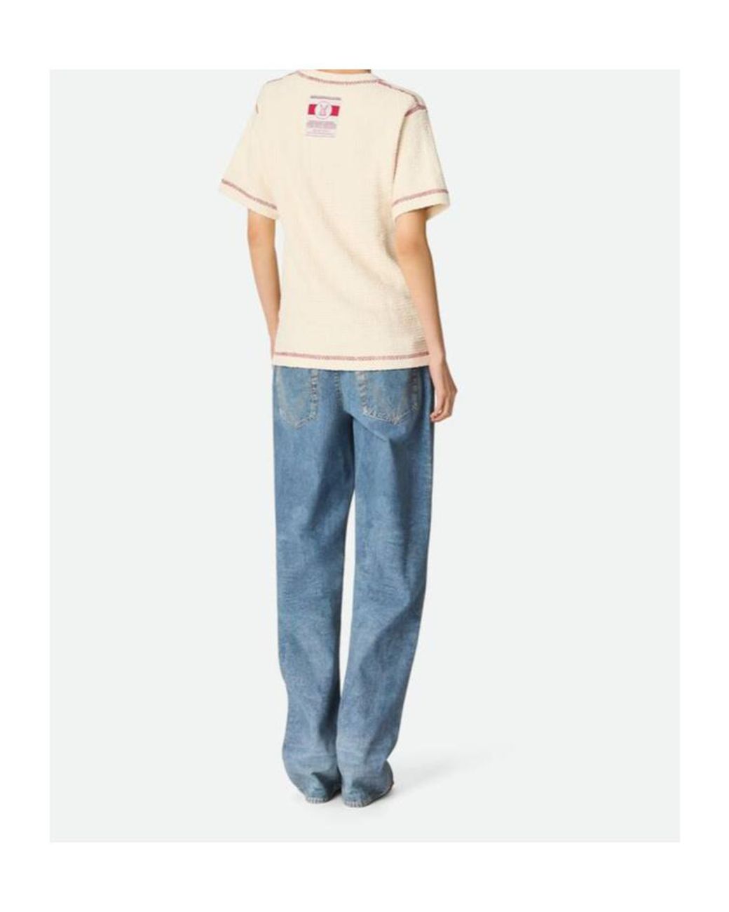 Bottega Veneta White Cotton Waffle T-Shirt