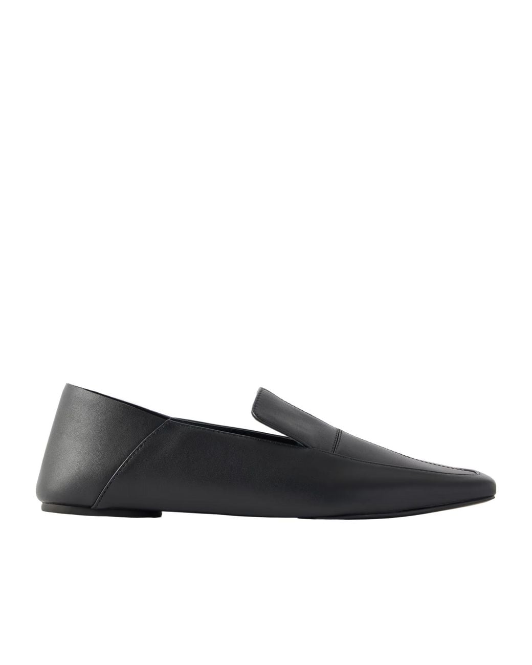 St. Agni Black Minimal Leather Loafers