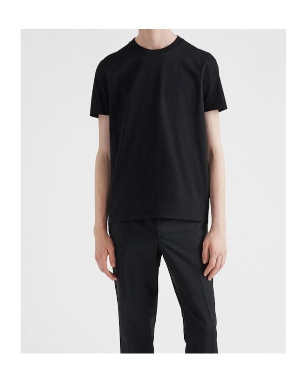 Prada Black Three Pack Cotton Jersey T-Shirts for men