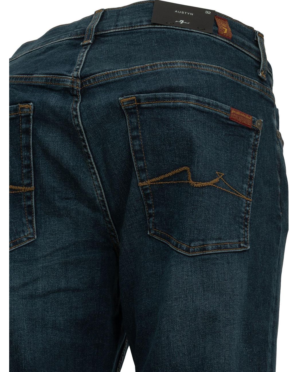 7 For All Mankind Blue Straight Fit Jeans for men