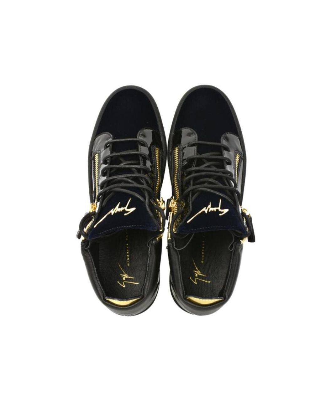 Giuseppe Zanotti Black Splicing Platform Sole Casual Sneakers for men