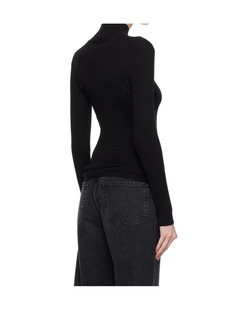 Maison Kitsuné Black Maison Kitsuné Baby Fox Turtleneck Jumper