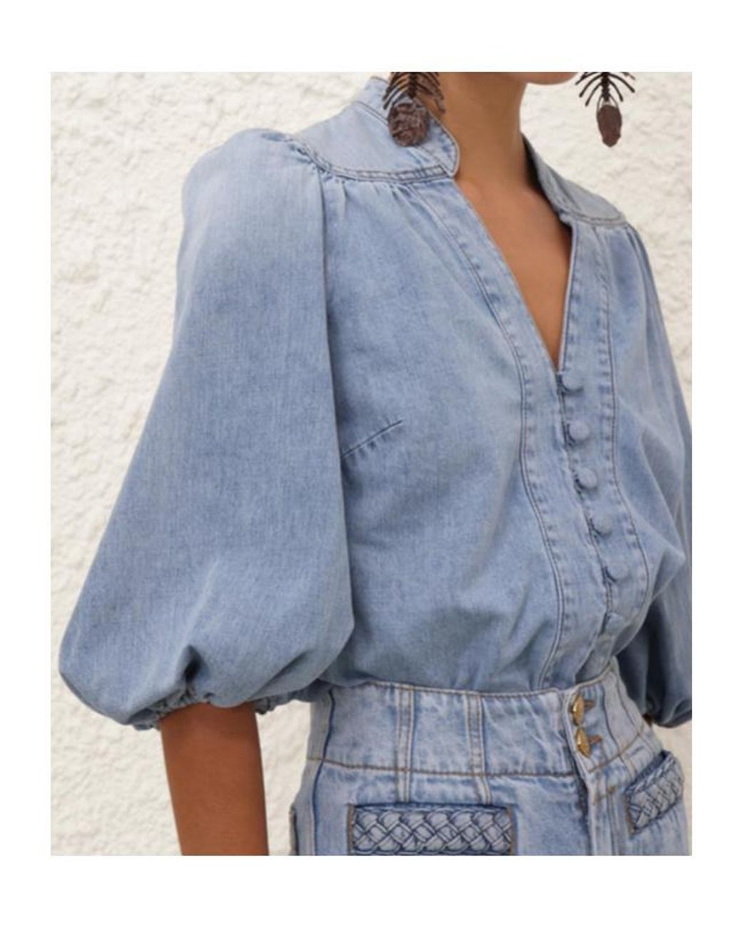 Zimmermann Blue Lucky Denim Blouse