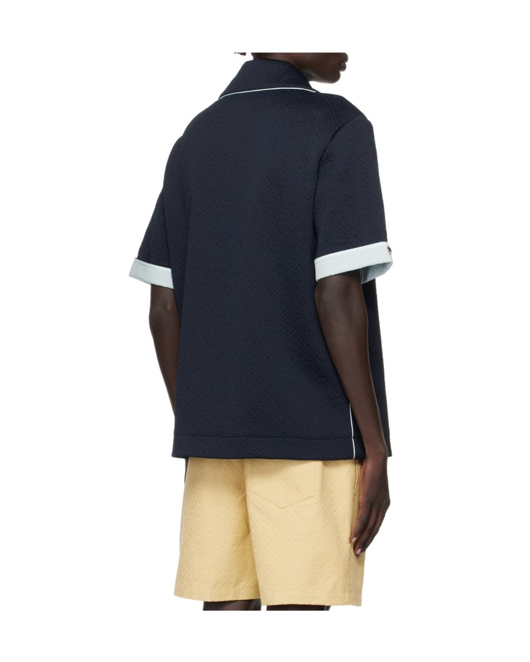 Casablanca Blue Logo Short-Sleeved Shirt for men