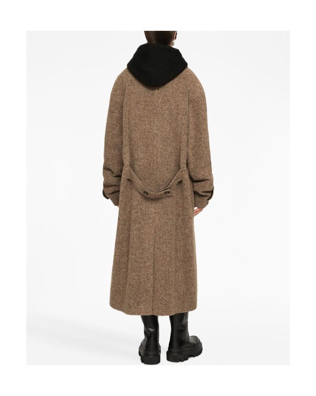Dolce & Gabbana Brown Double-Breasted Mid-Length Coat