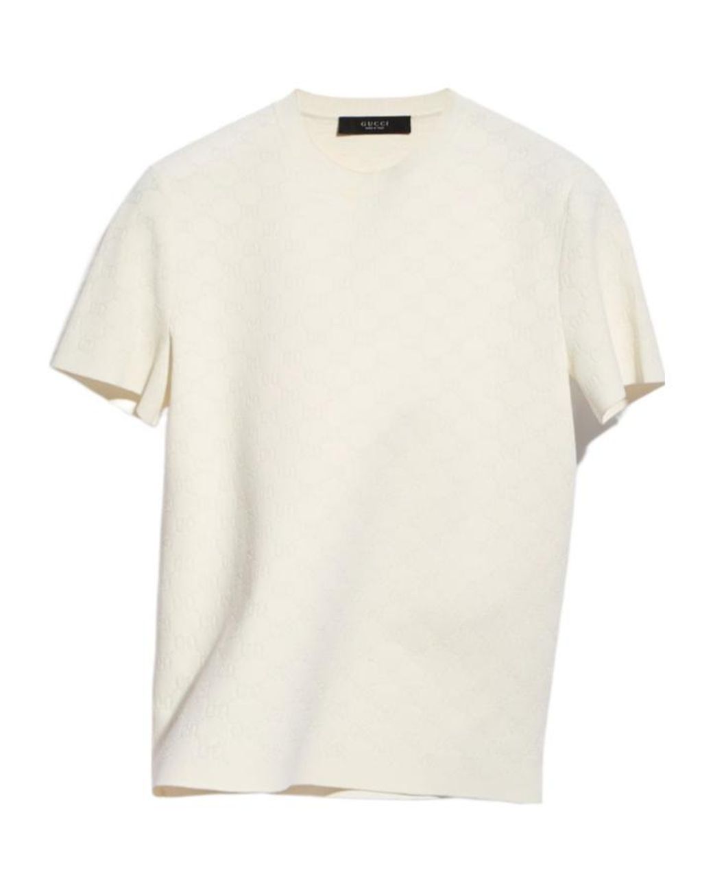 Gucci White Technical Gg Jacquard Fabric T-Shirt for men