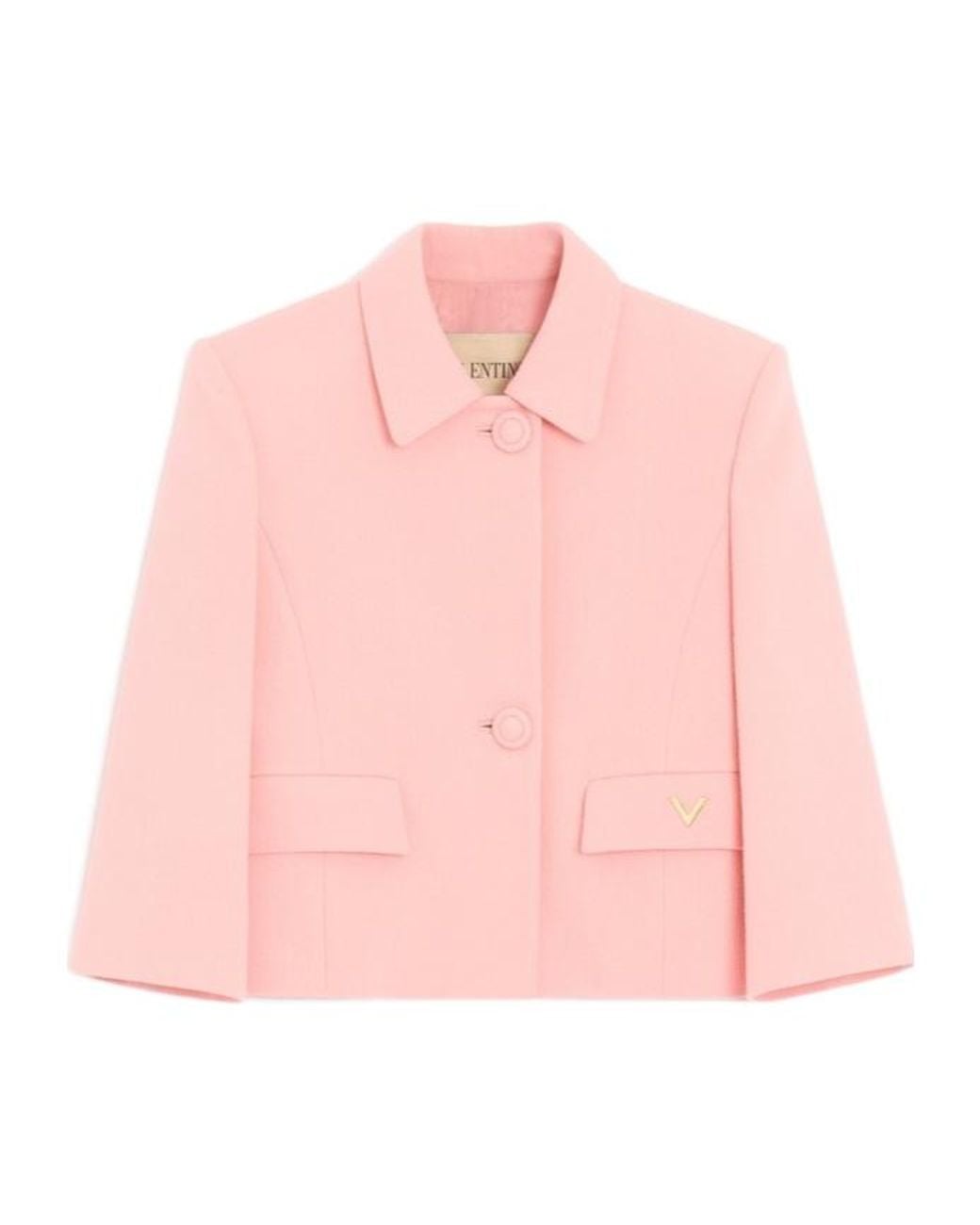 Valentino Pink Wool Crepe Jacket