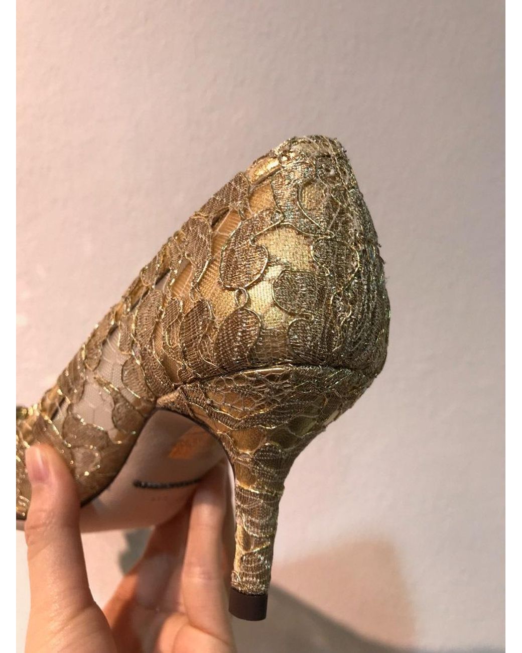 Dolce & Gabbana Natural Belluci Embellished Lace Pumps