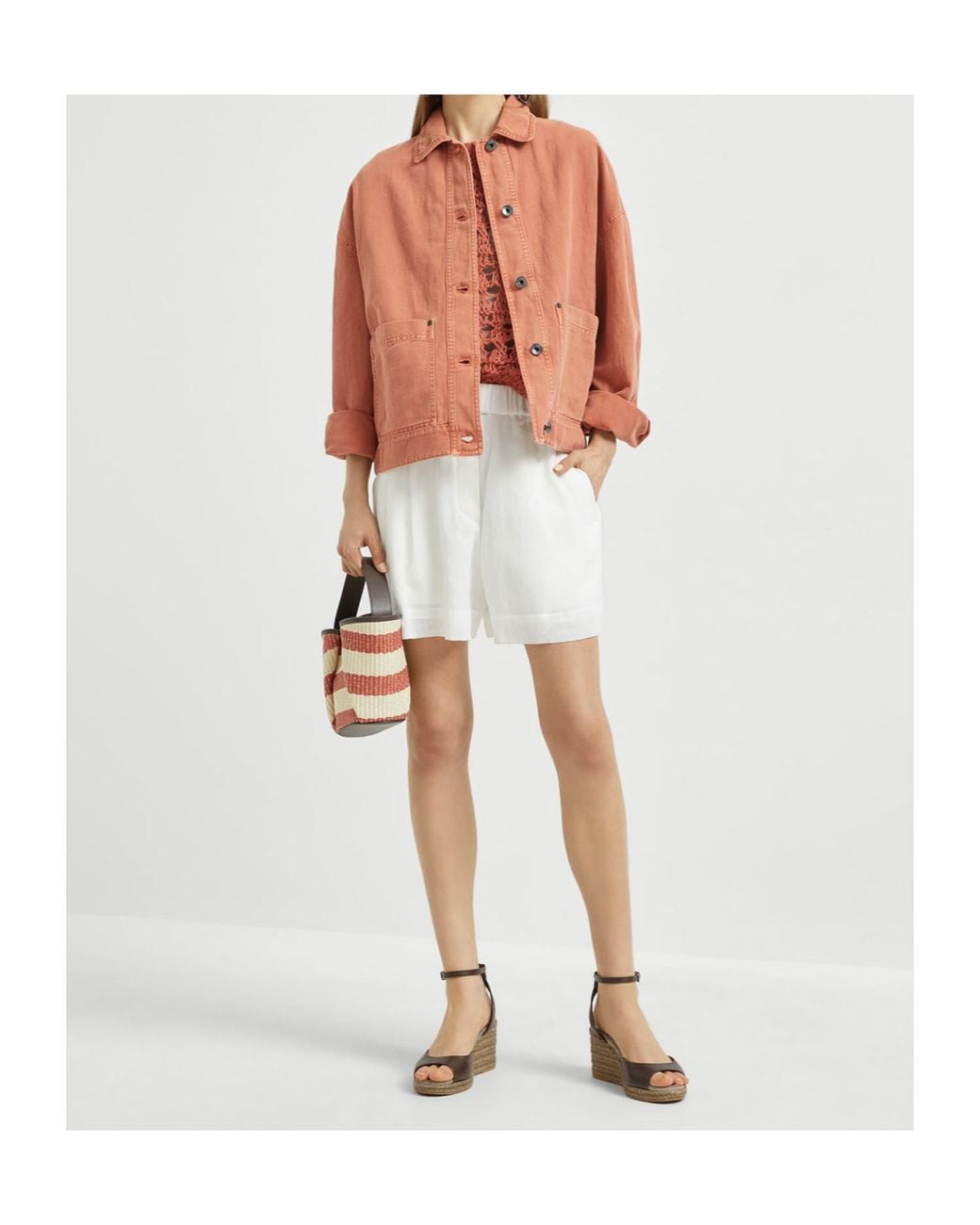 Brunello Cucinelli Multicolor Monili Chain-Detail Jacket