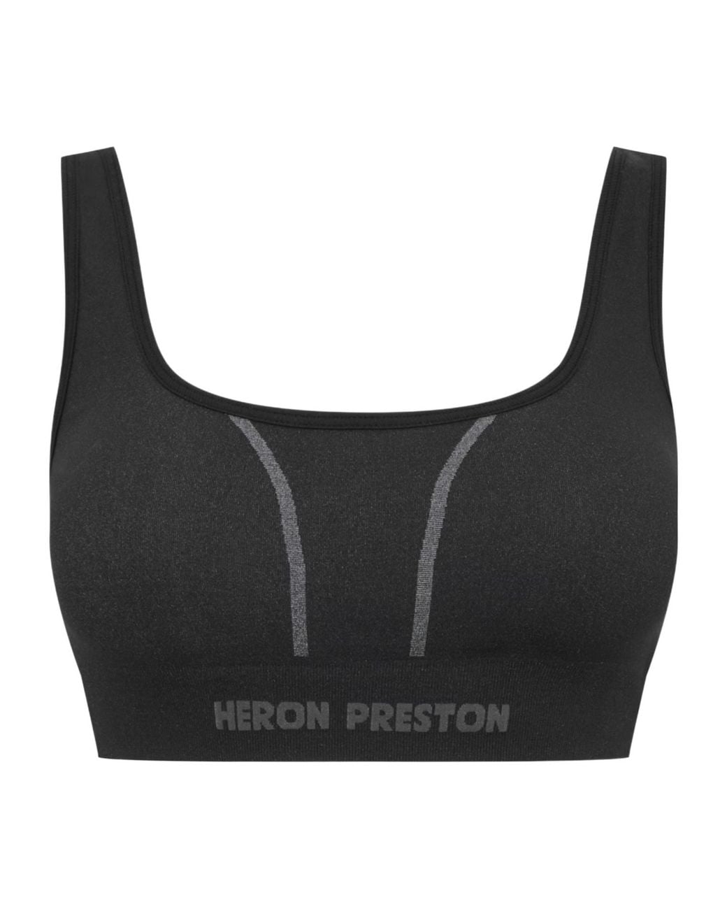 Heron Preston Black Cropped Logo Sport Tank Top