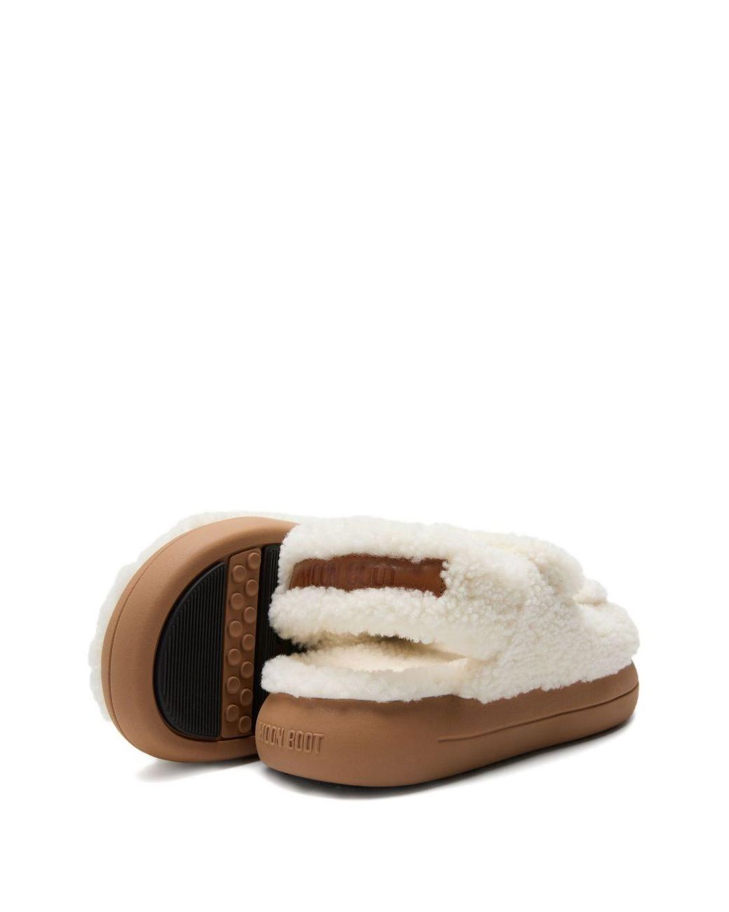 Moon Boot White Shearling Sandals